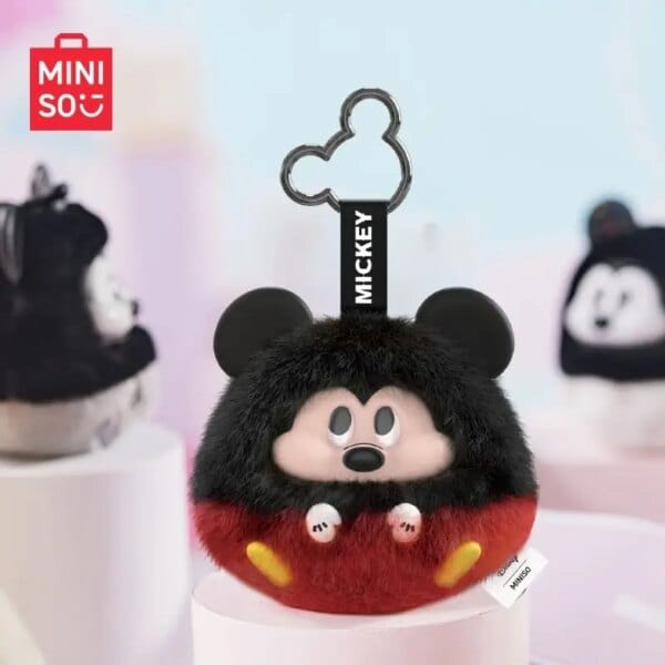 Miniso Disney Mickey Mouse Fun Collision Series Vinyl Plush Blind Box Keychain Cute Animol Collectible Toys Girls Birthday Gift
