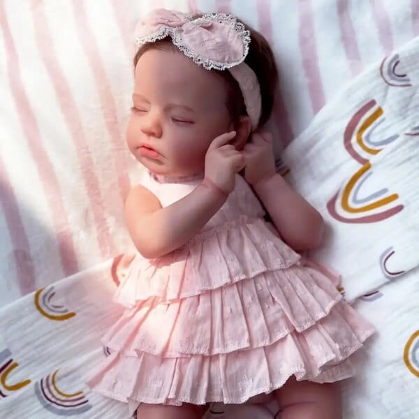 19inch Improved LouLou Soft Cloth Body Newborn Reborn Baby Doll Handmade 3D Skin Visible Veins Hand Rooted Hair Chrismtas Gift