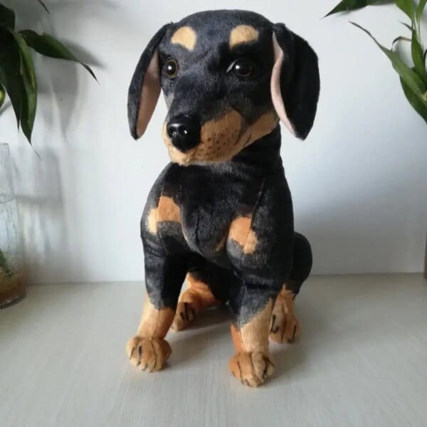 Large 45cm Squatting Rottweiler Dog Plush Toy Soft Doll Birthday Gift h2302