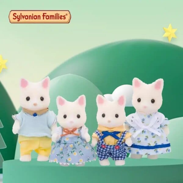 Sylvanian Families Toys Anime Girl Figures Calico Critters Furniture Set Ternurines Authentic Floral Cat Family Trio