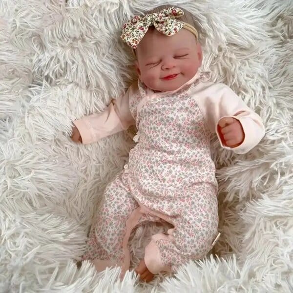 49cm Reborn Baby Doll Alisha Soft Body Lifelike Sleeping Baby Same As Picture Collectible Art Doll Hand Painted Skin Bebe Reborn