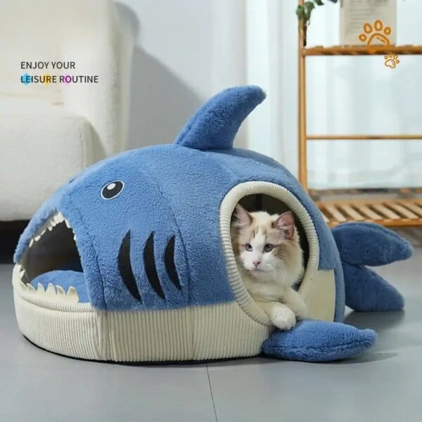 Shark Cat's Nest Dog's Nest Cartoon Plush Toys Pet Universal Thickening for All Seasons Winter Warm Internet Celebrity Nest Bad