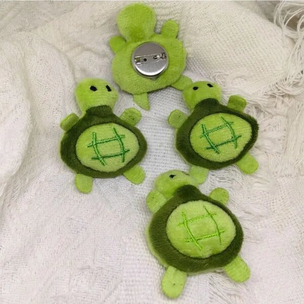 Kawaii Cartoon Turtle Plush Keychain Plush Stuffed Soft Bag Name Tag Toys Turtle Brooch Bag Hanging