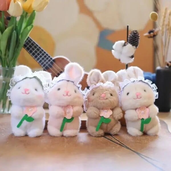 Cartoon Plush Keychain Toy Cute Animal Creative Rabbit Stuffed Plushies Doll Keyring Pendant Backpack Decoration Birthday Gifts