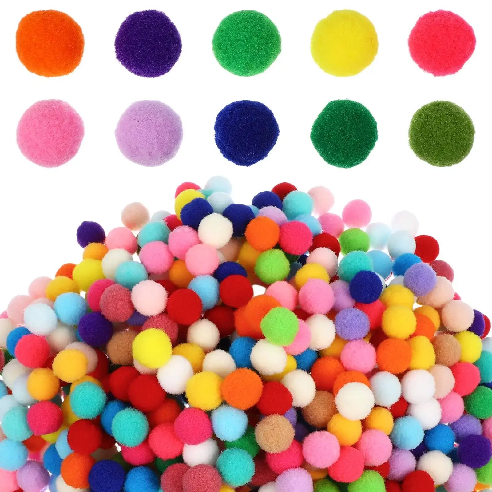 1000 Pcs Colorful Plush Balls Pom Poms for Kids Crafts Assorted Fuzzy Soft Toy Accessories DIY Decorations