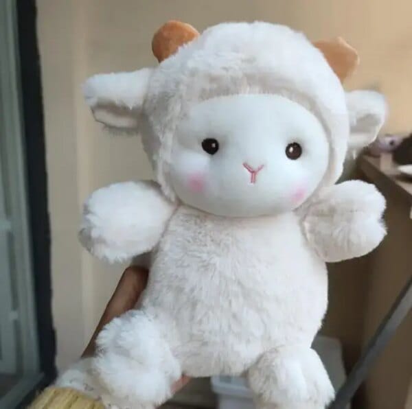 the sheep lamb plush toys doll Doll Cute Animal Doll Soft Cotton Stuffed Doll Children's Plush Toy Sleeping Partner Birthday