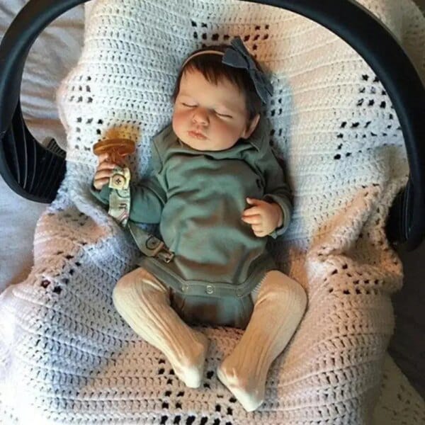 49cm Already Finished Reborn Baby Dolls LOULOU Soft Vinyl Body 3D Skin with Visible Veins Silicone Baby Doll Hand-rooted Hair